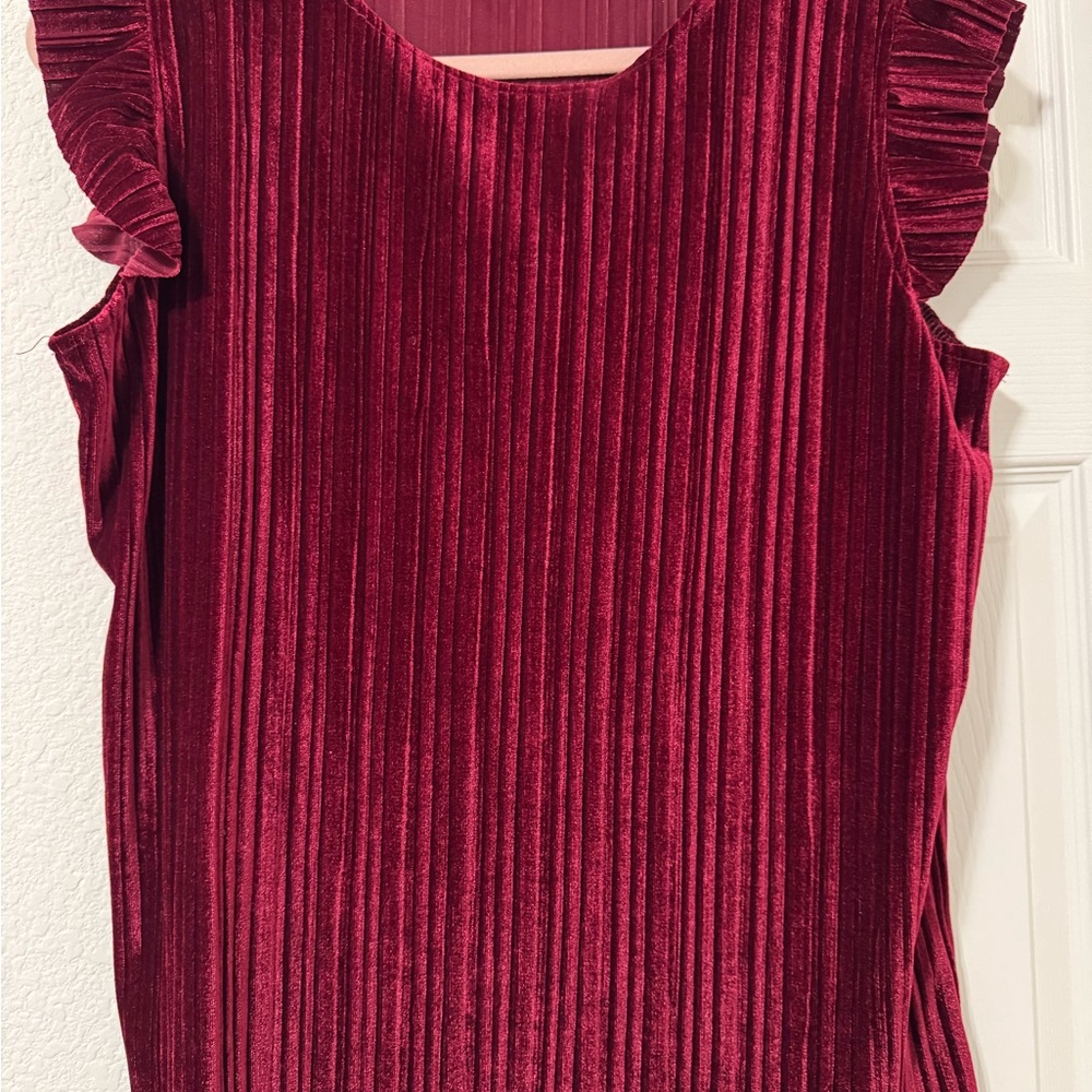 Elegant Burgundy Velvet Top